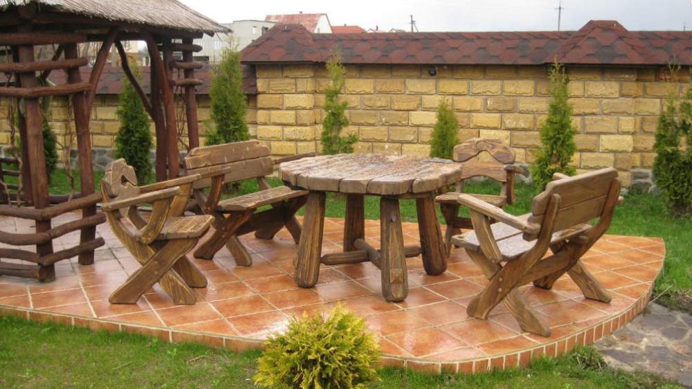 Купить деревянную садовую мебель