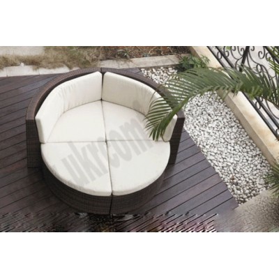 Круглый диван из техноротанга 0360